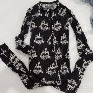 Rebel Bro Convertible Romper "MOM" Flame Print Kids